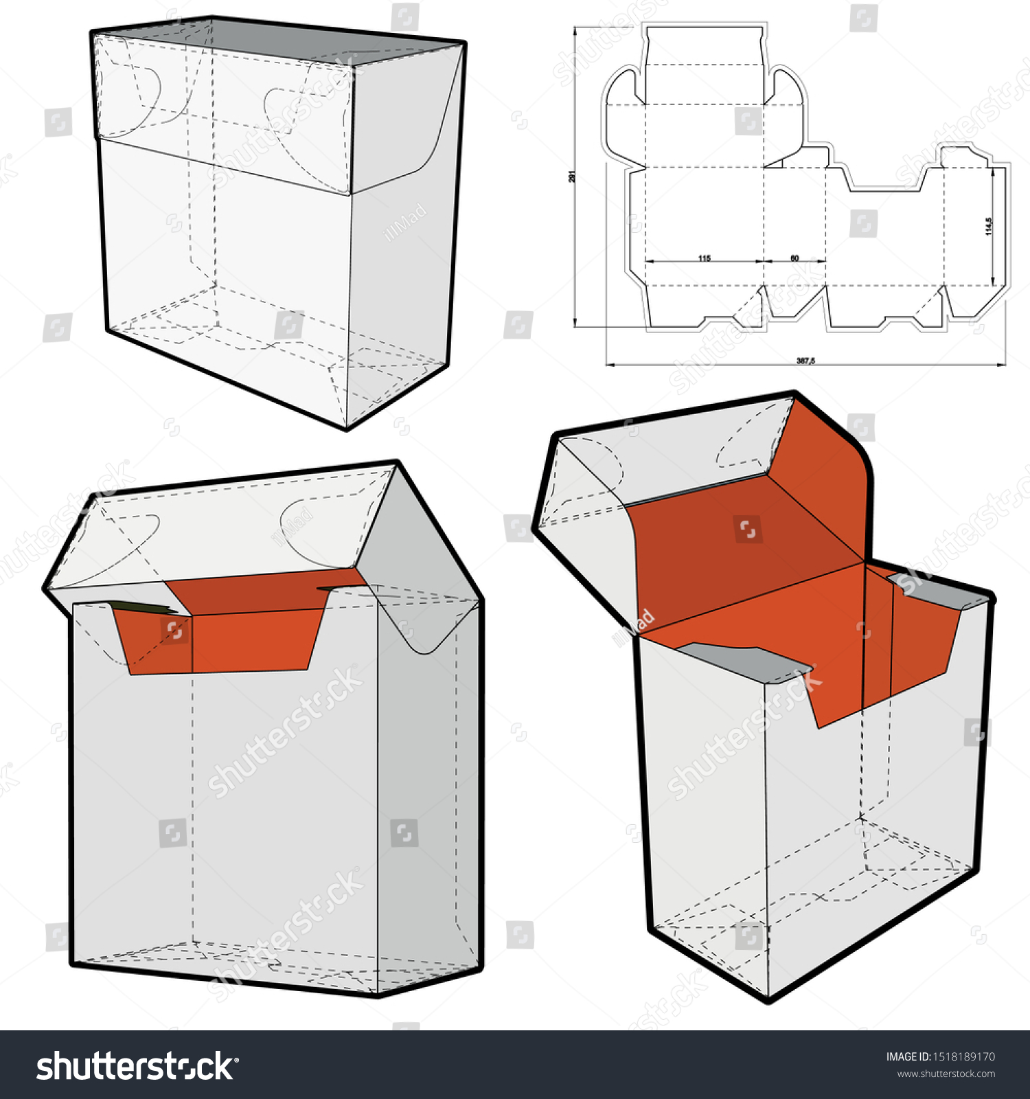 Tea Folding Box 713 Self Asembly Stock Vector (Royalty Free) 1518189170 ...