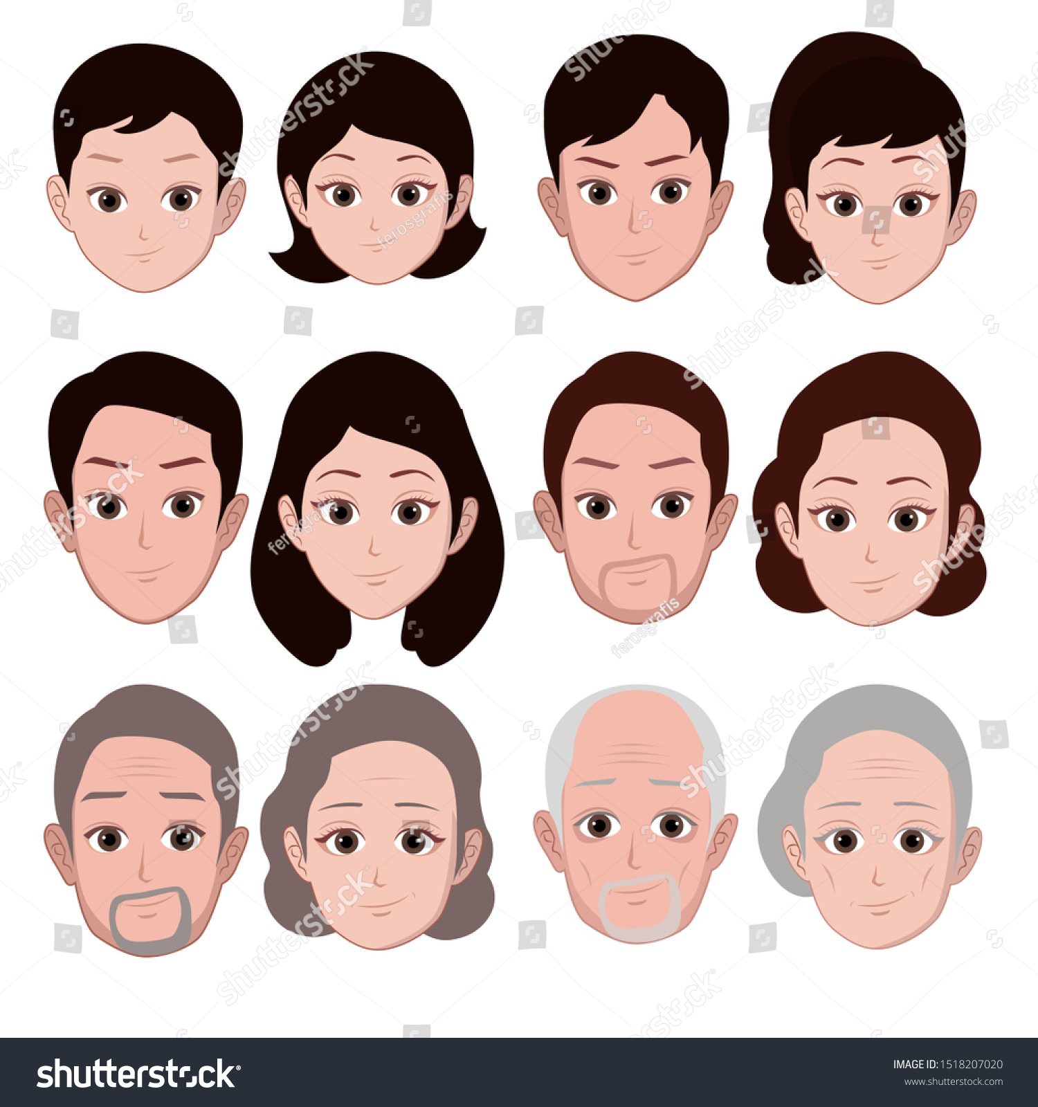 Cartoon Face Illustration Male Female Gender Stock Vector (Royalty Free ...