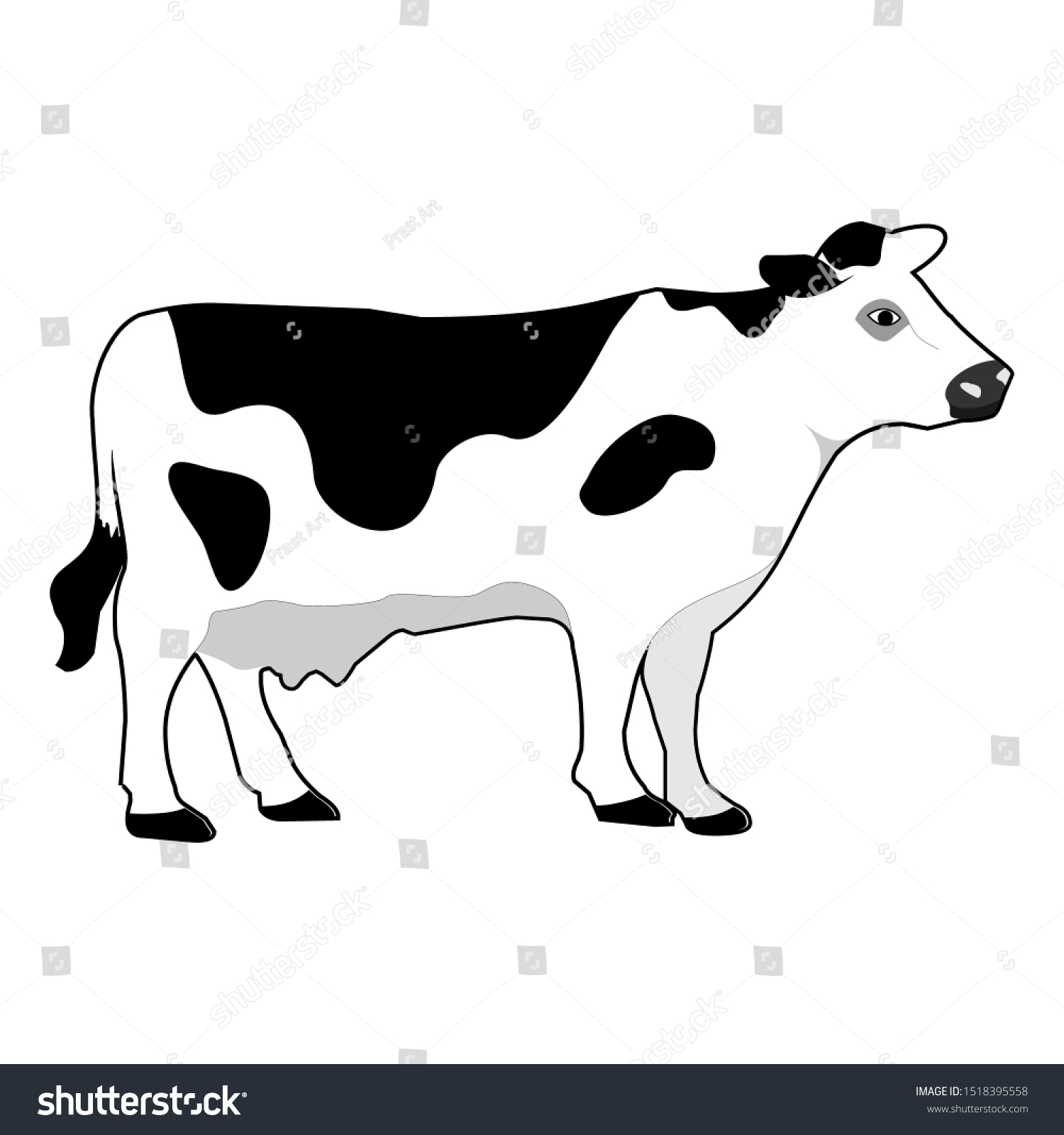 Cow Realistic Farm Animal Vector Illustration Stock Vector (Royalty ...