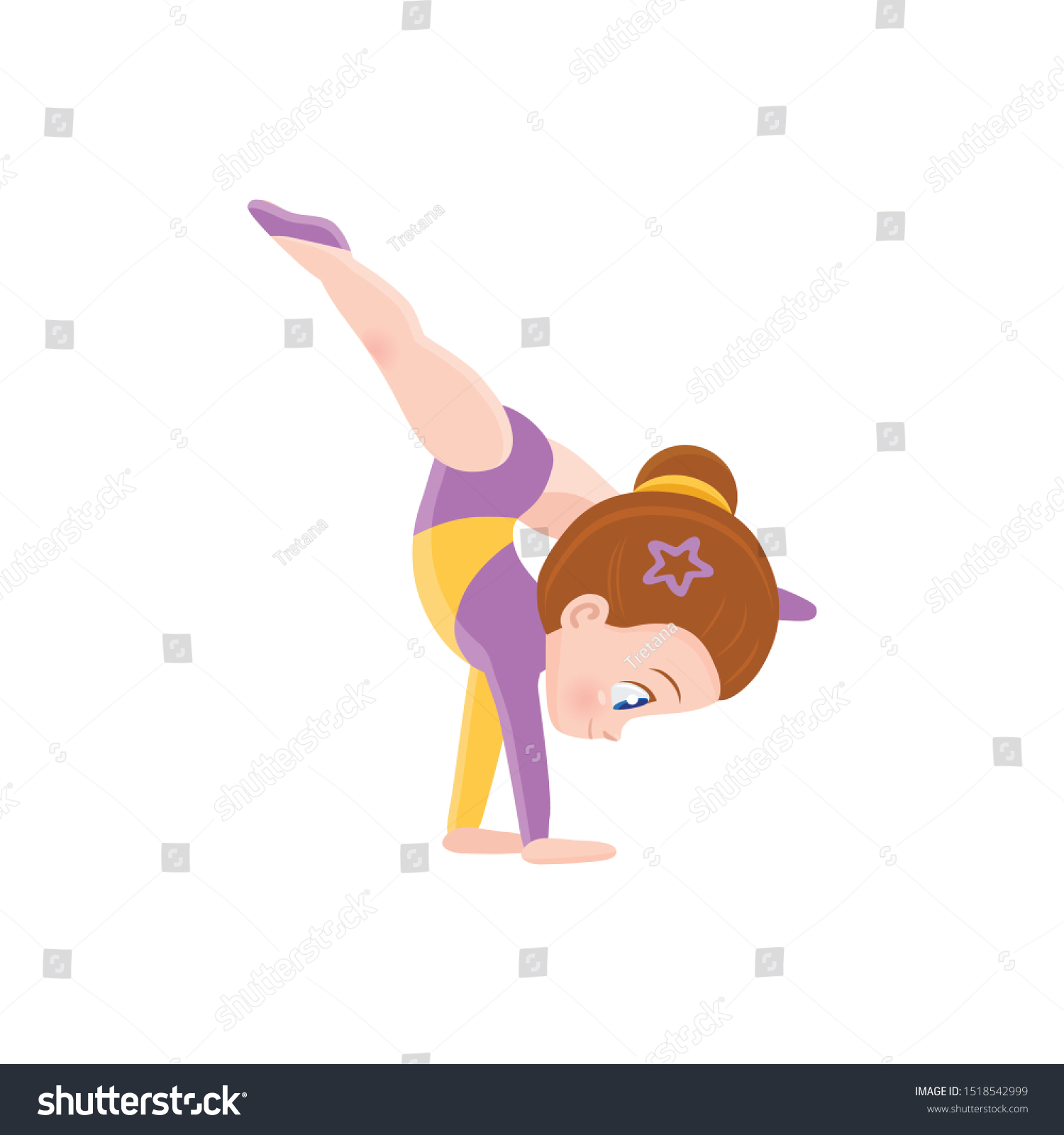 Vector Icon Cute Sport Girl On Stock Vector (Royalty Free) 1518542999 ...