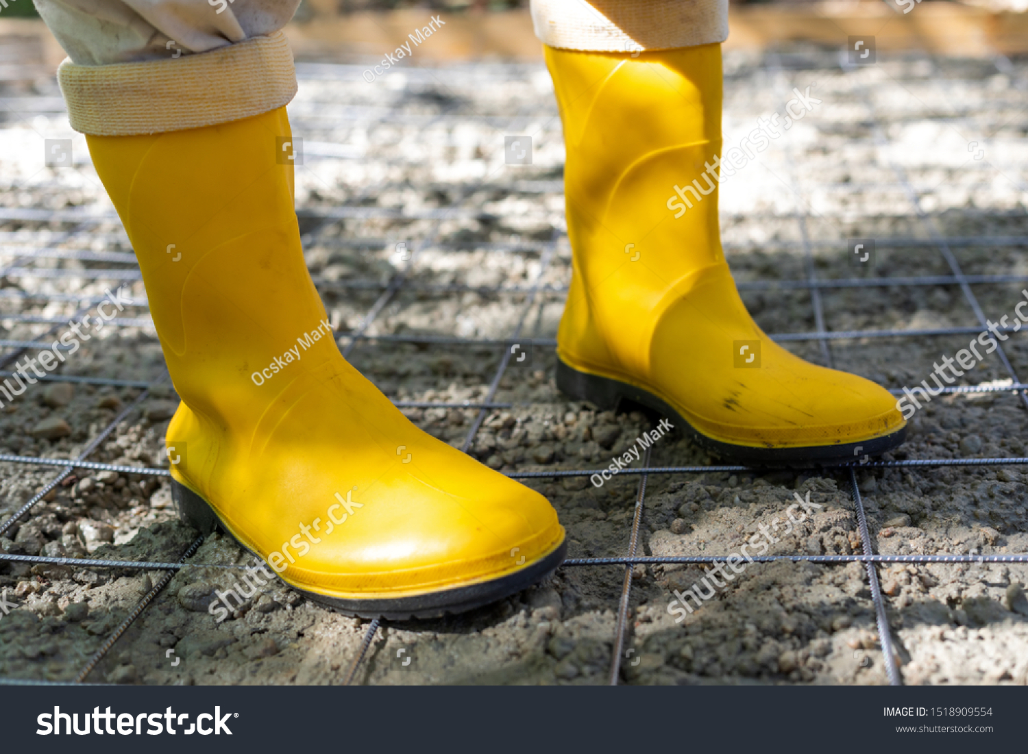 yellow construction boots