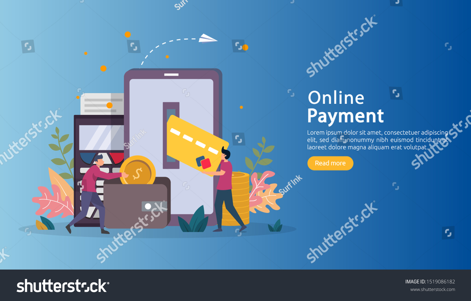 Ecommerce Market Shopping Online Illustration Tiny Stock Vector ...