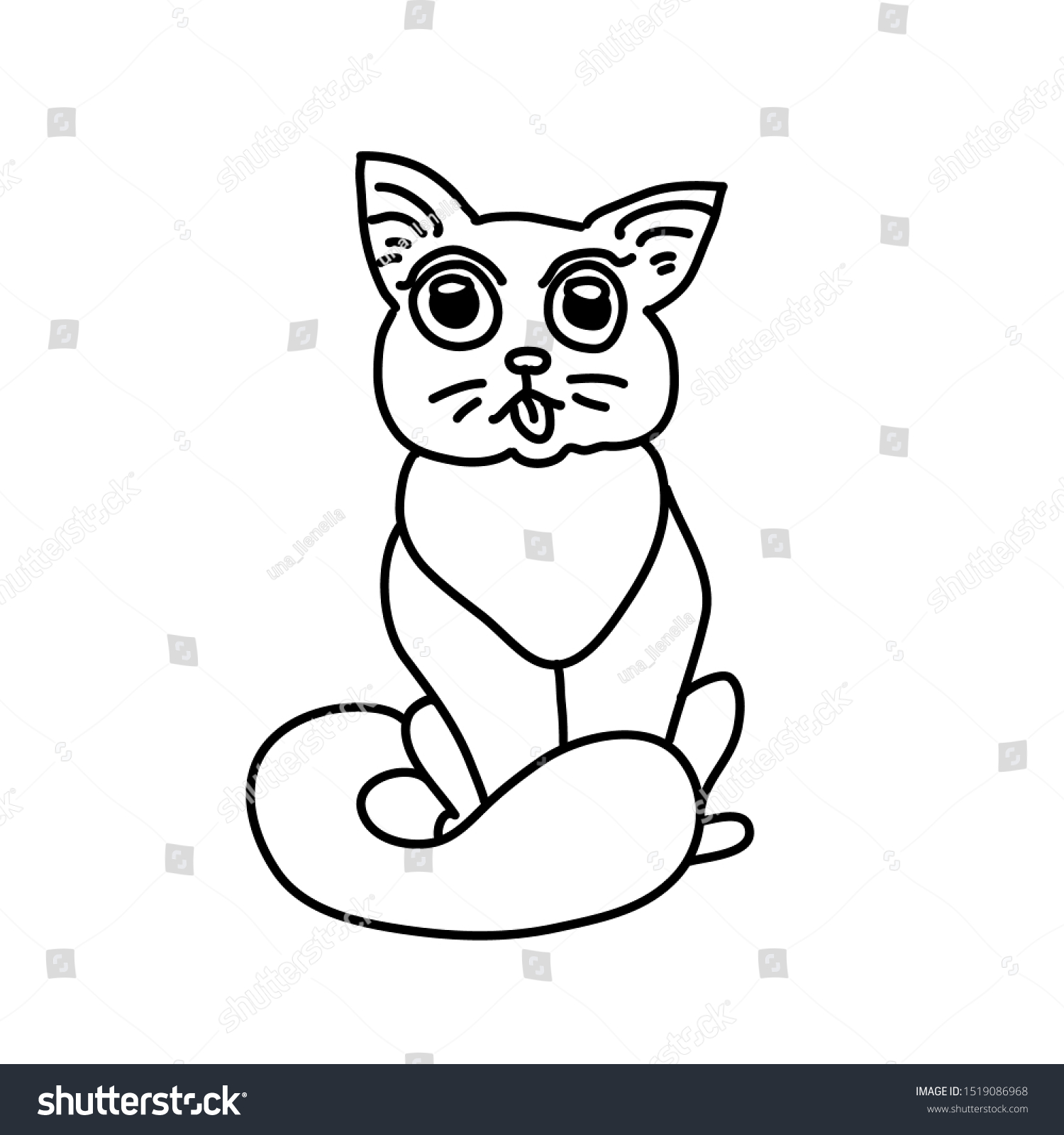 Cat Doodle Isolated Vector Illustration On Stock Vector (royalty Free 