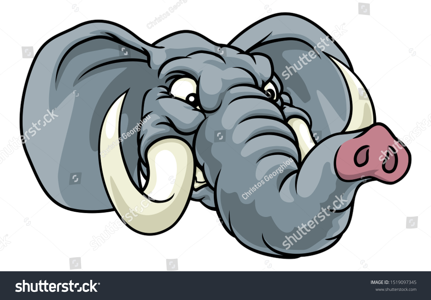 Сердитый слон вектор