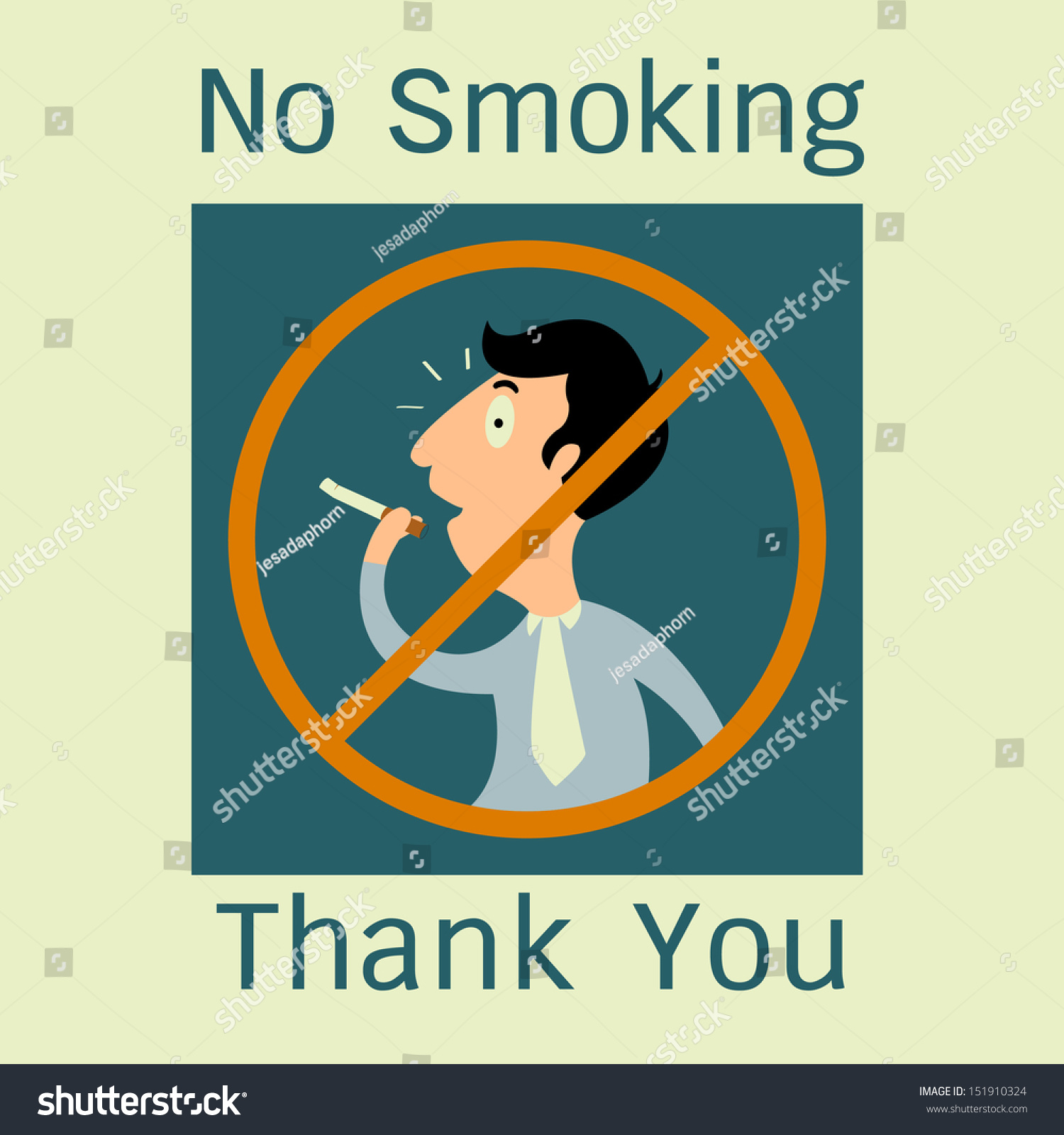 Businessman Alert Sign No Smoking Thank Stock Vector (Royalty Free ...