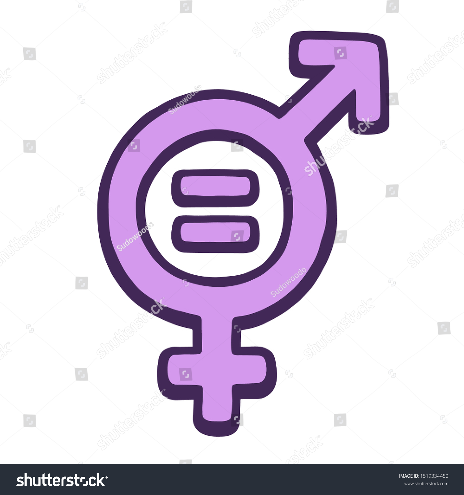 Hand Drawn Gender Equality Symbol Female Stock Vector (Royalty Free ...