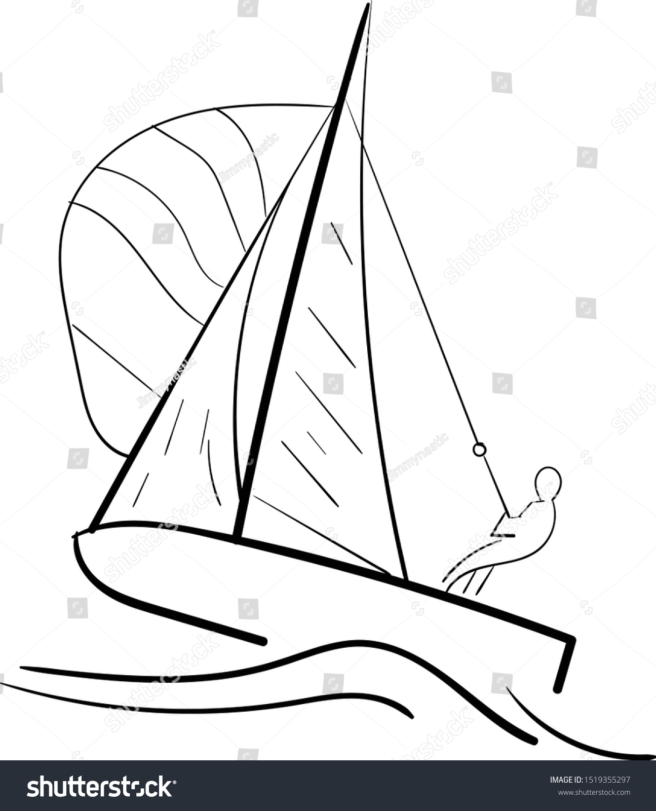 420 sailboat line drawing