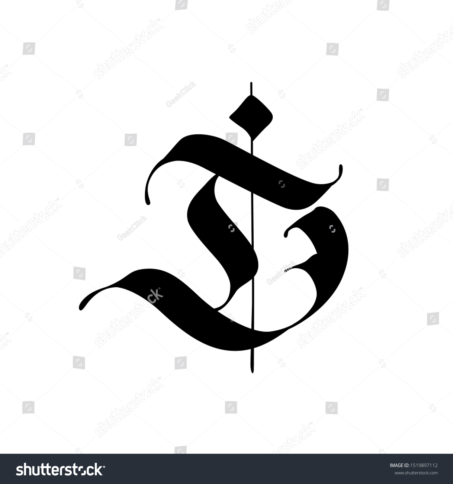 gothic d calligraphy