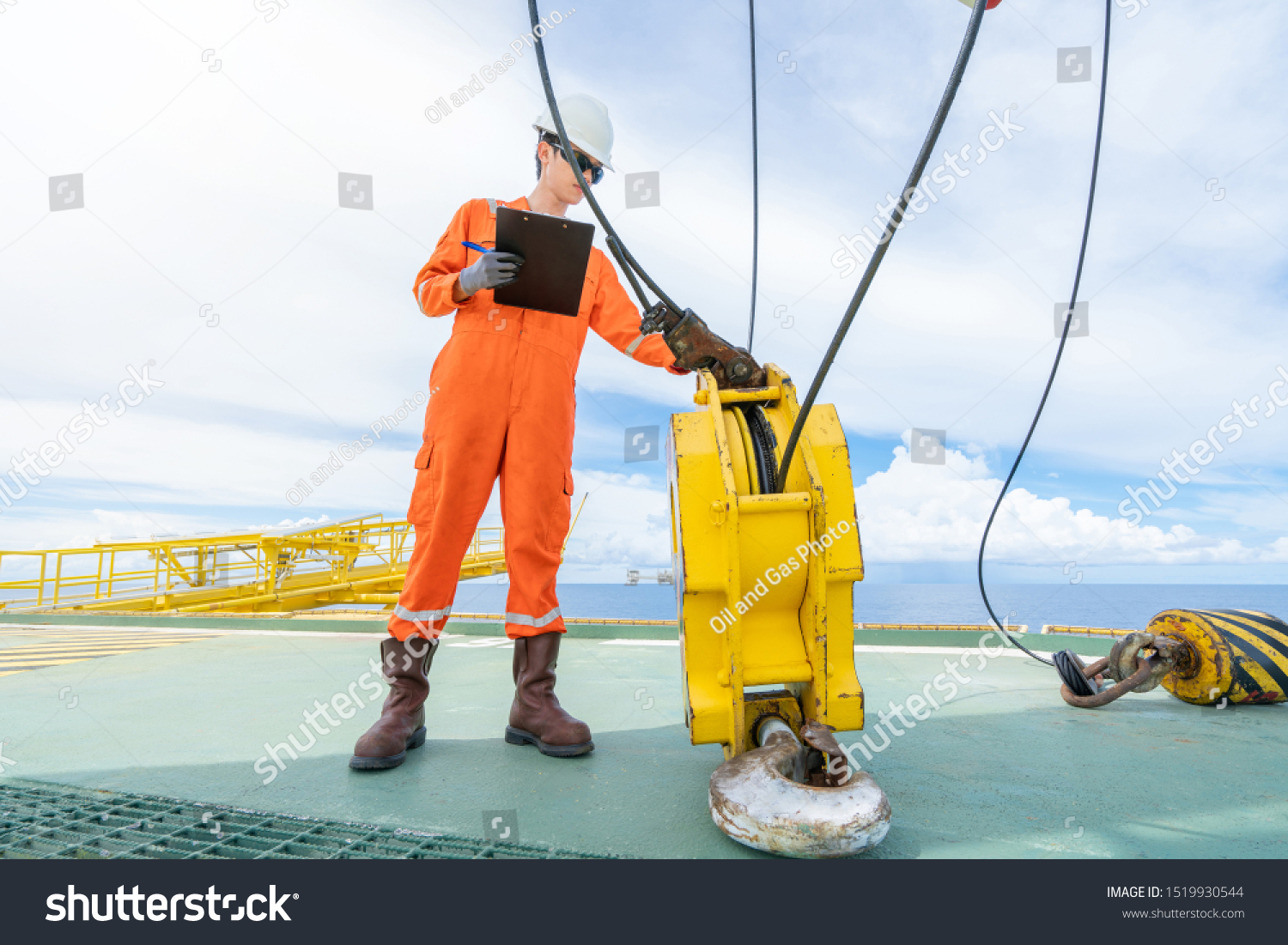 Crane Inspector Inspection Lifting Equipment Offshore Stock Photo ...