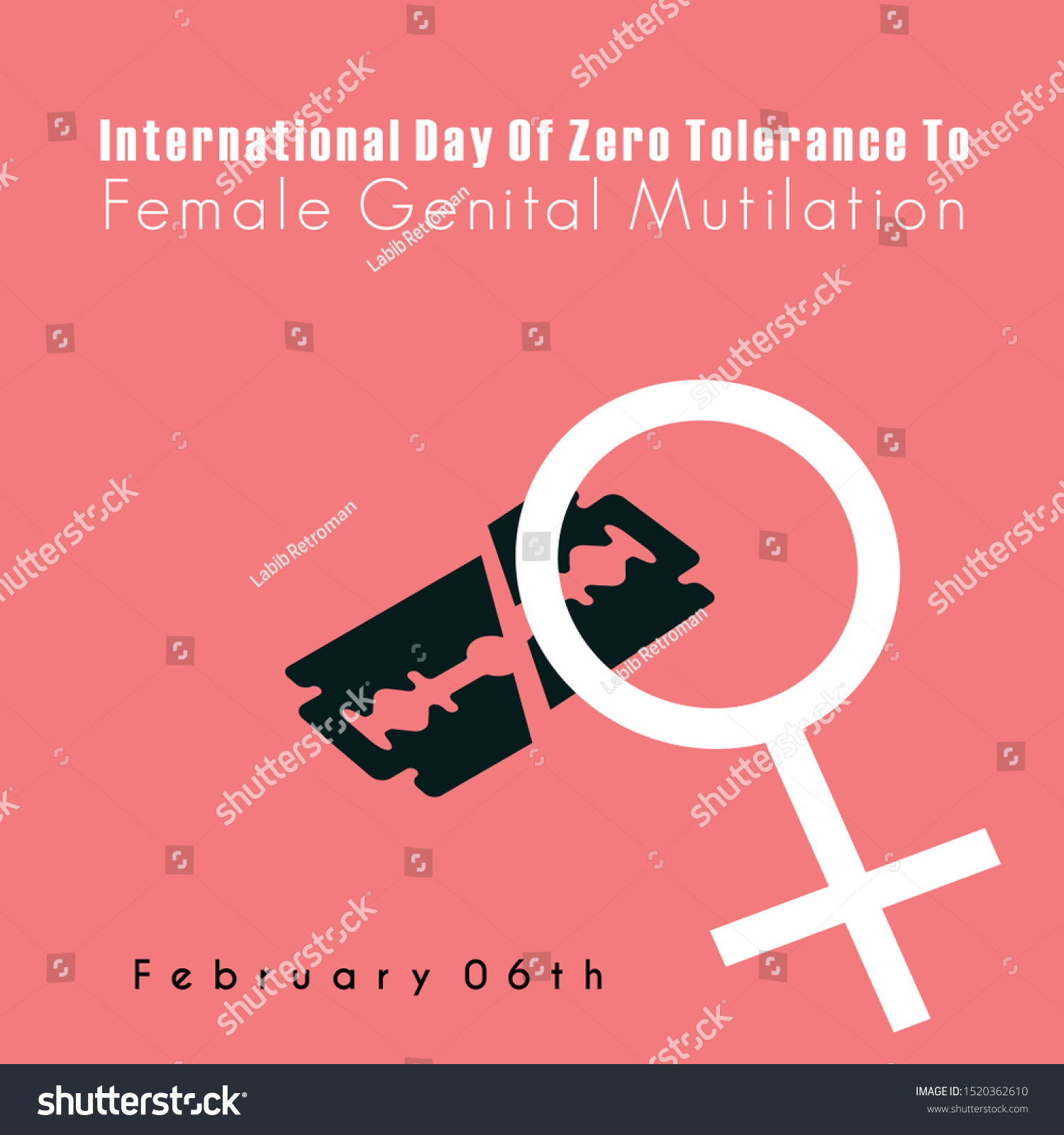 International Day Zero Tolerance Female Genital Stock Vector Royalty Free 1520362610 6805