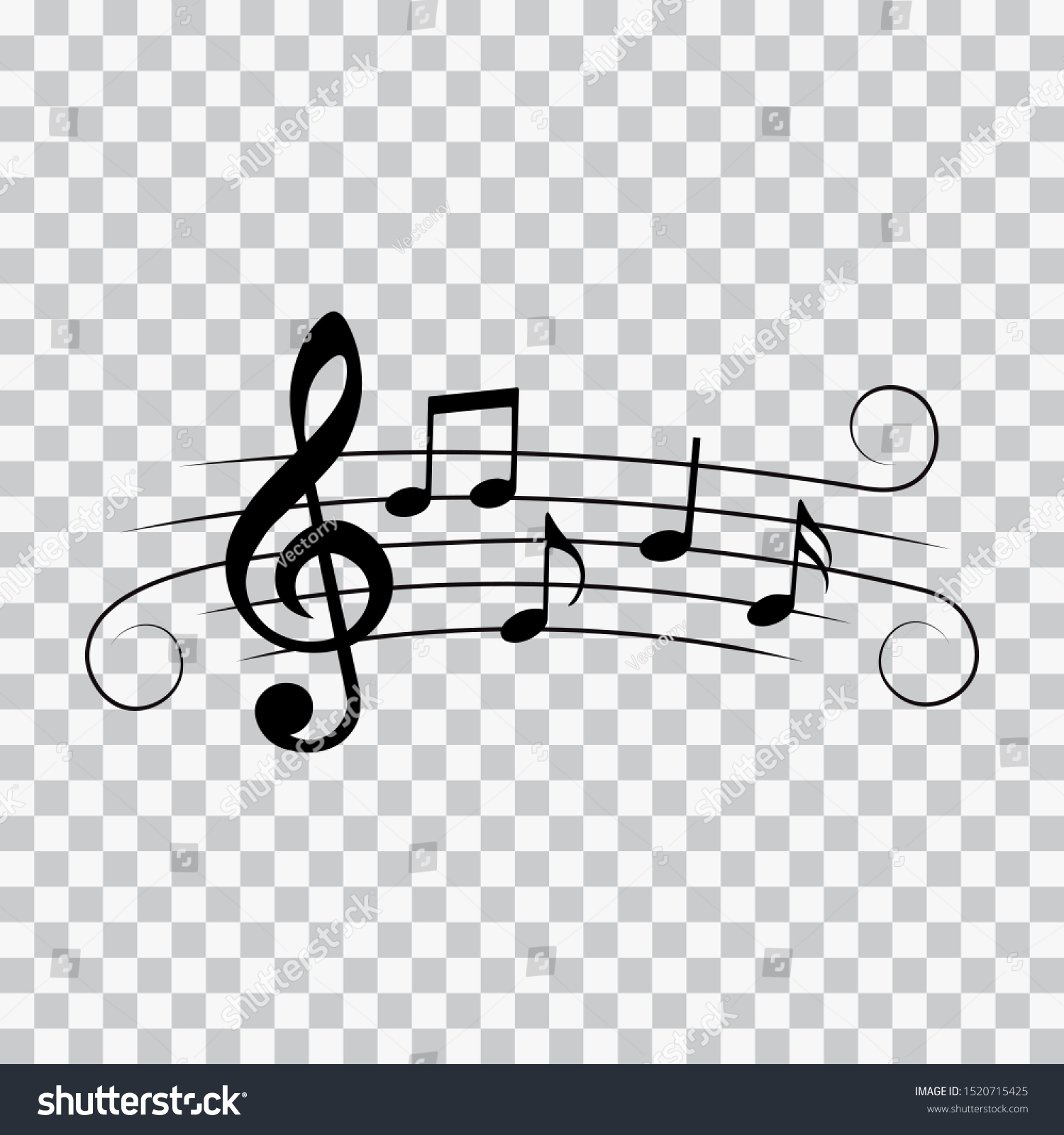 Music Notes Swirls Musical Design Vector Stock Vector (Royalty Free ...