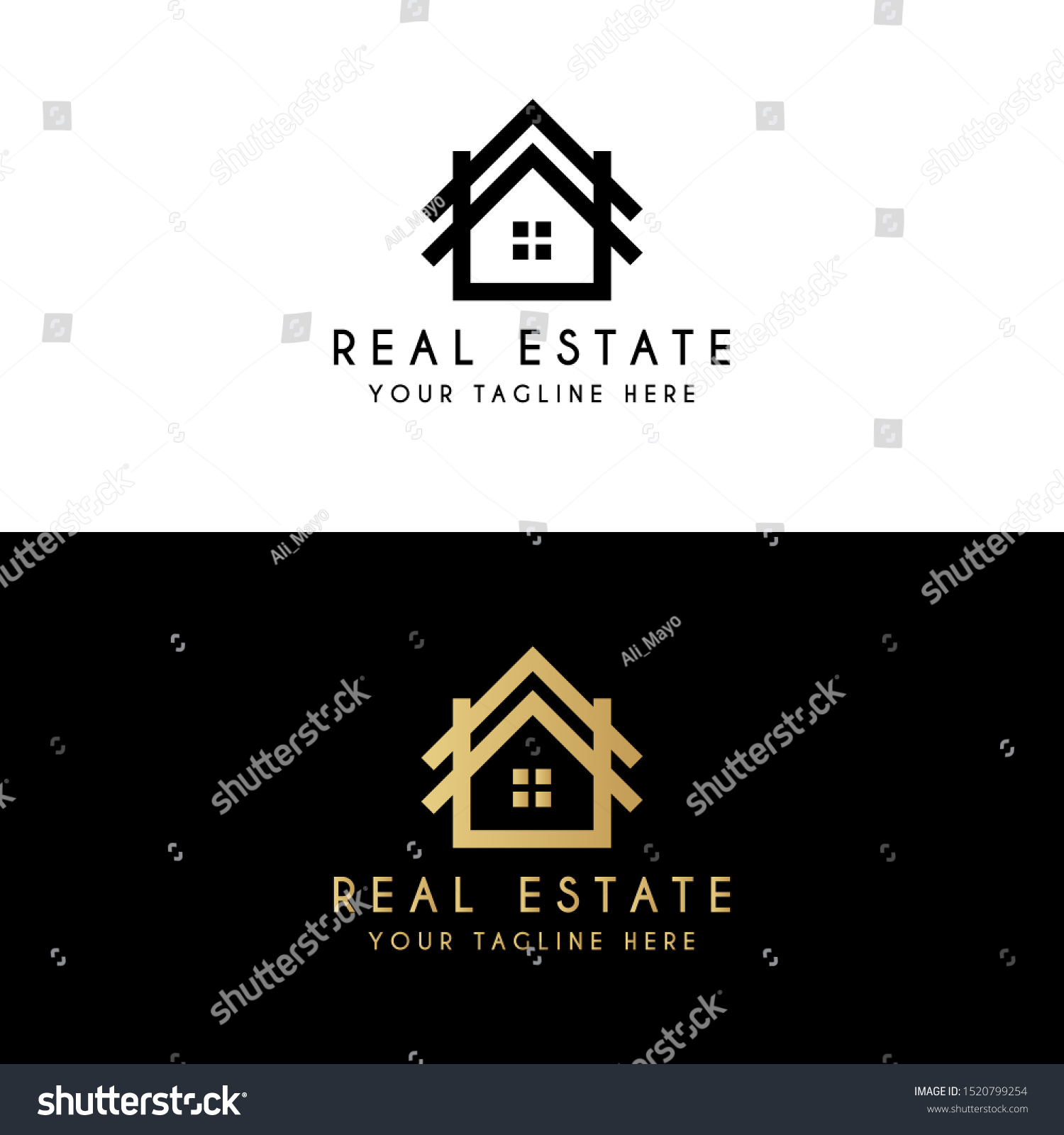 Real Estate House Building Construction Logo Stock Vector (Royalty Free ...