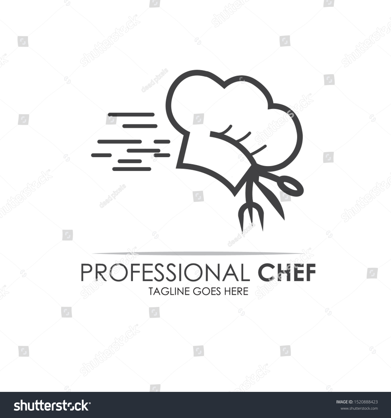 Creative Professional Chef Logo White Background Stock Vector (Royalty ...