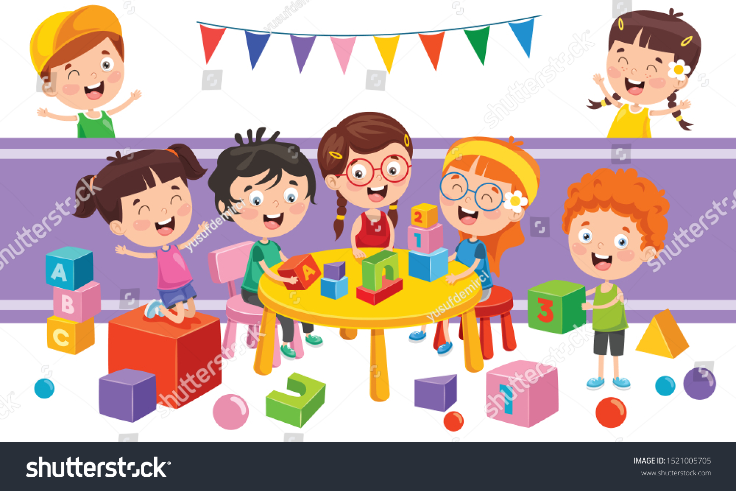 Children Playing Various Toys Stock Vector (Royalty Free) 1521005705 ...