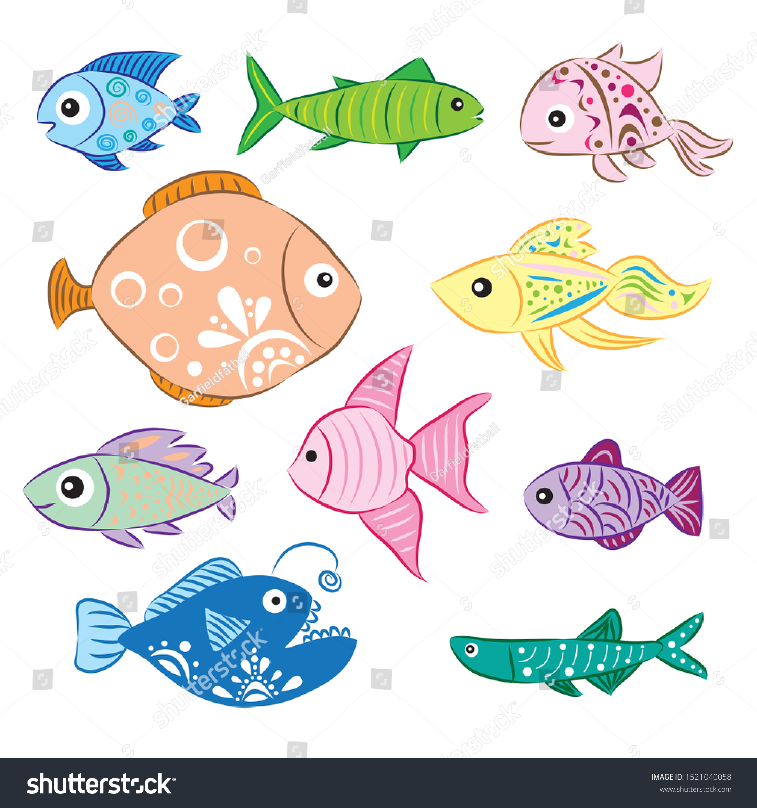 Fish Icon Set Vector Illustration Stock Vector (Royalty Free ...