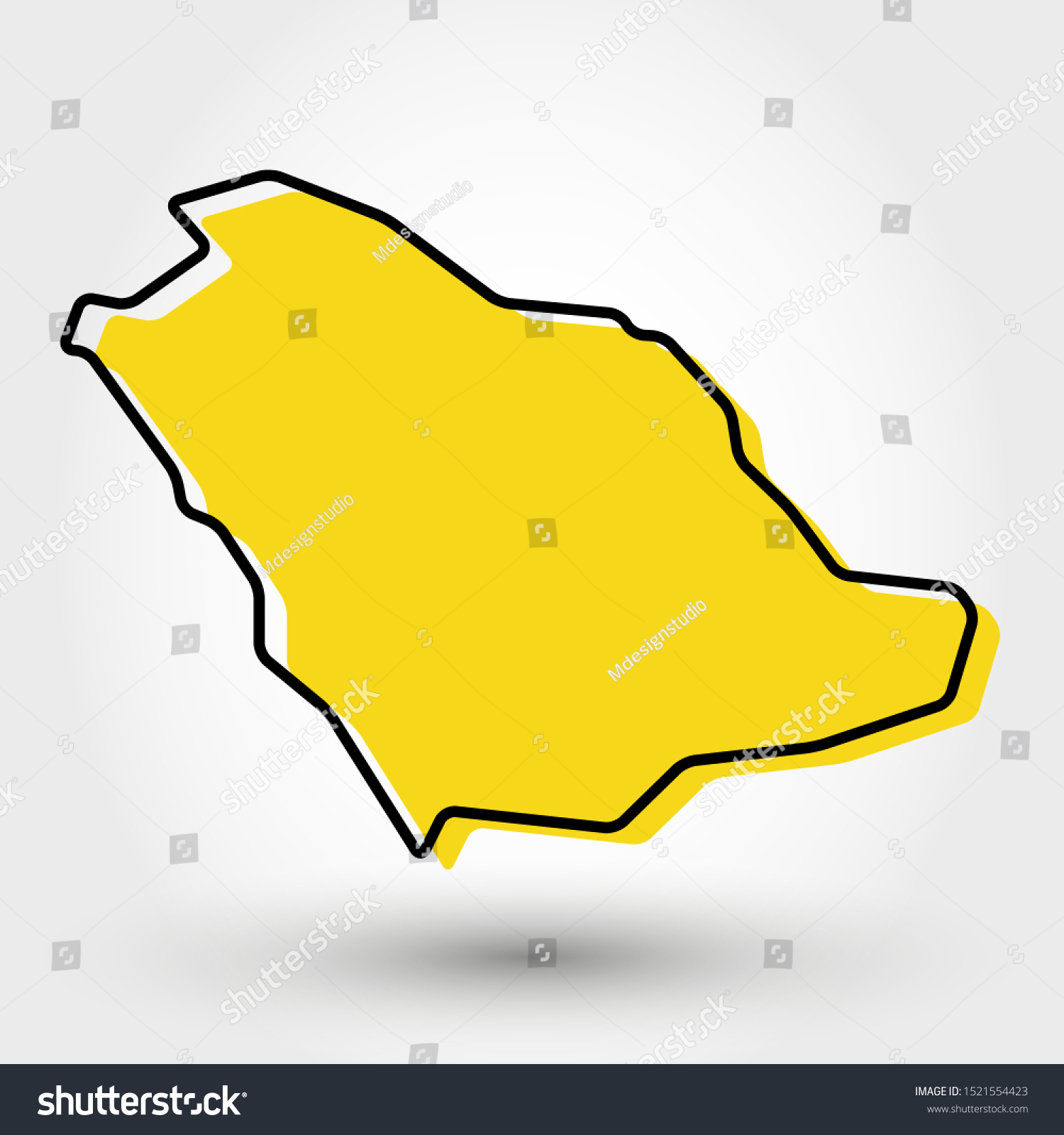 Modern Outline Map Saudi Arabia Stock Vector (Royalty Free) 1521554423 ...