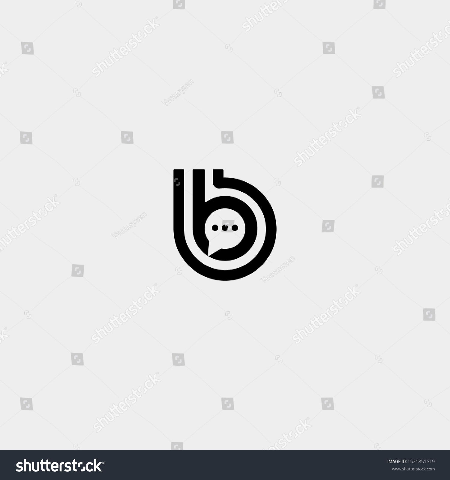 Letter B Chat Talk Logo Template Stock Vector (Royalty Free) 1521851519 ...