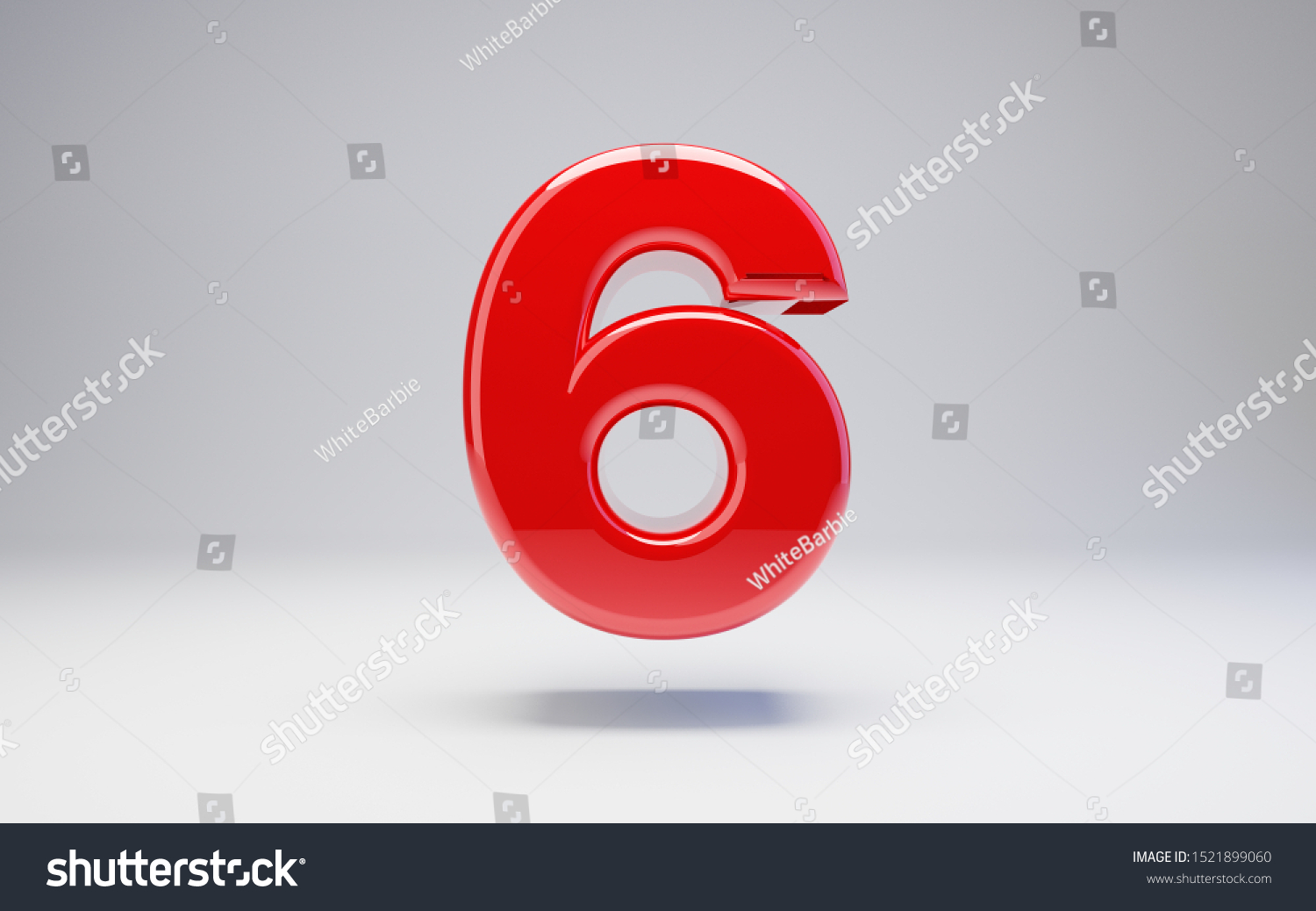 Number 6 Isolated On White Background Stock Illustration 1521899060 ...