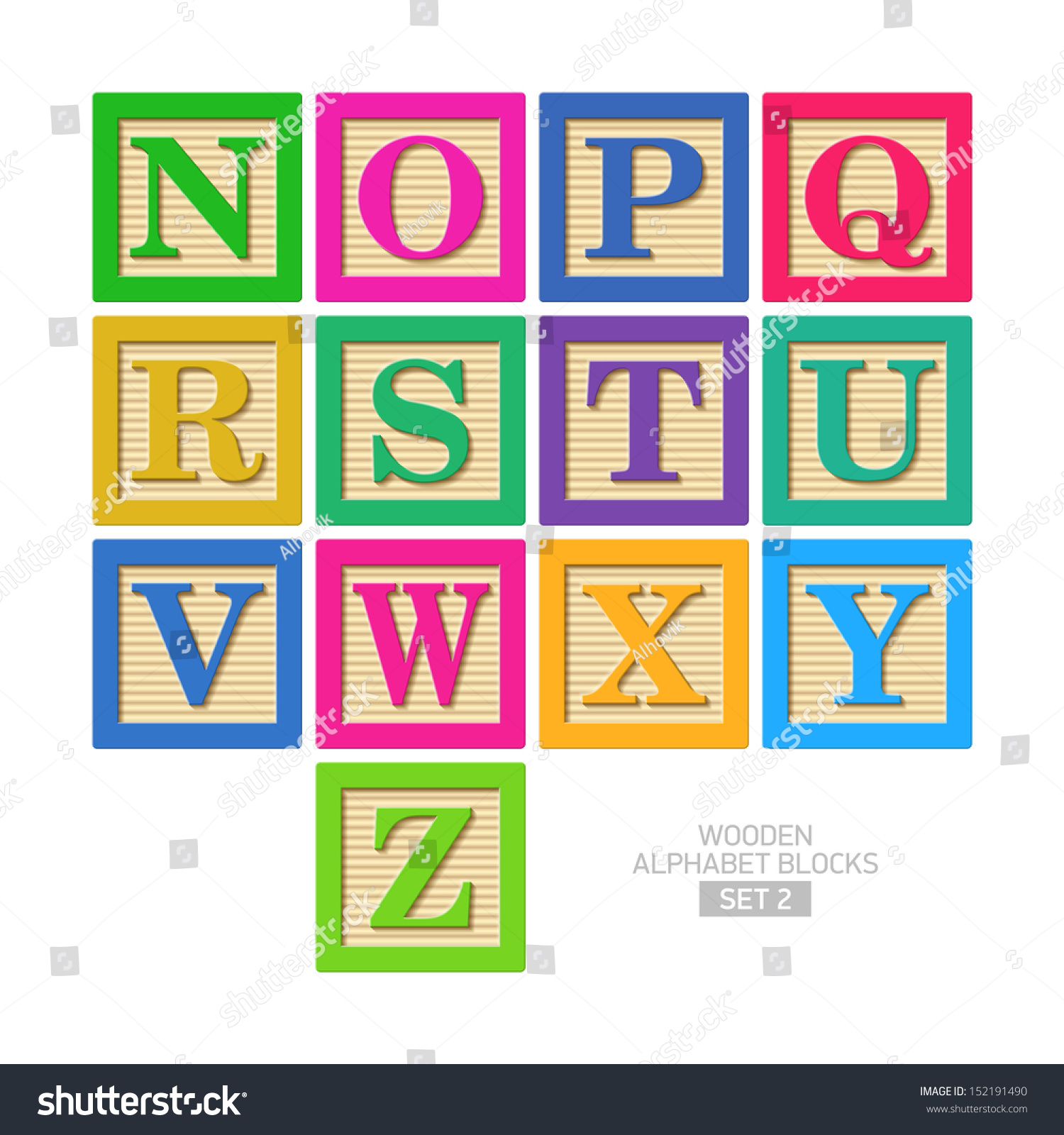 Wooden Alphabet Blocks Vector Stock Vector (Royalty Free) 152191490 ...