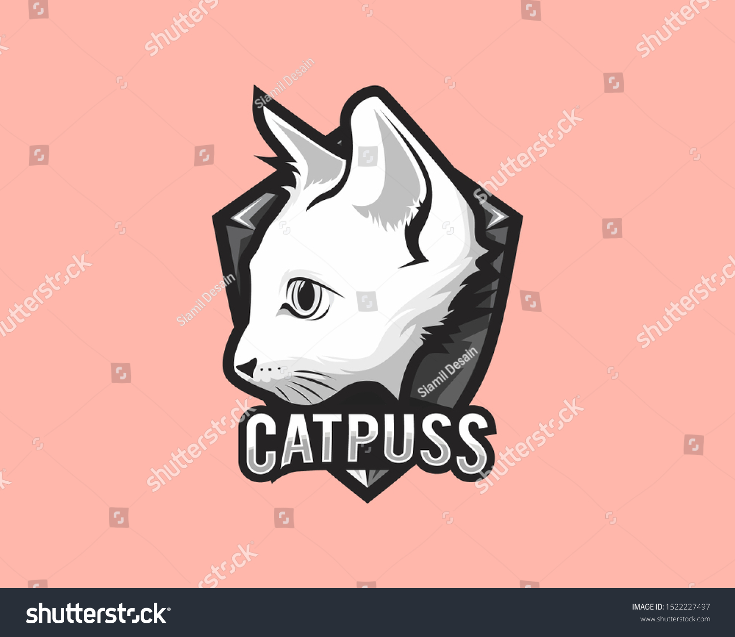 Cat Mascot Logo Vector Illustration Emblem Stock Vector Royalty Free 1522227497 Shutterstock 6003