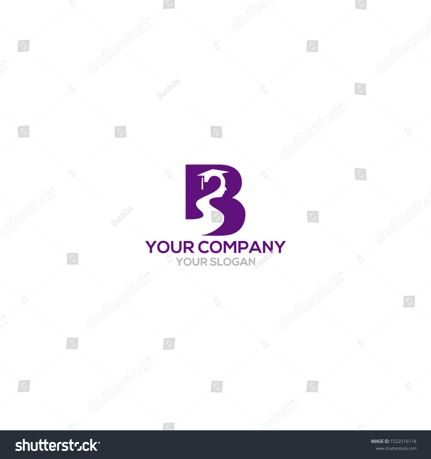 B Graduation Logo Design Vector Stock Vector (Royalty Free) 1522516118 ...