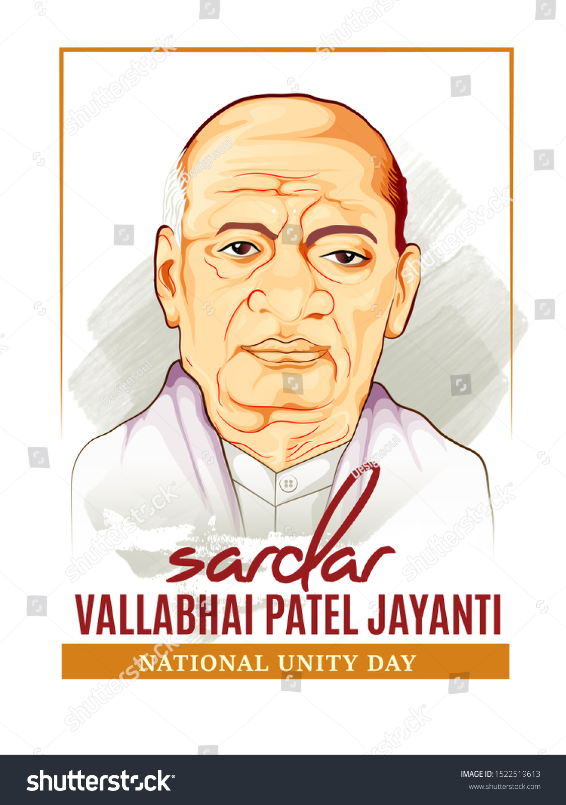 Stock Vector Illustration Sardar Vallabhai Jhaverbhai Stock Vector ...