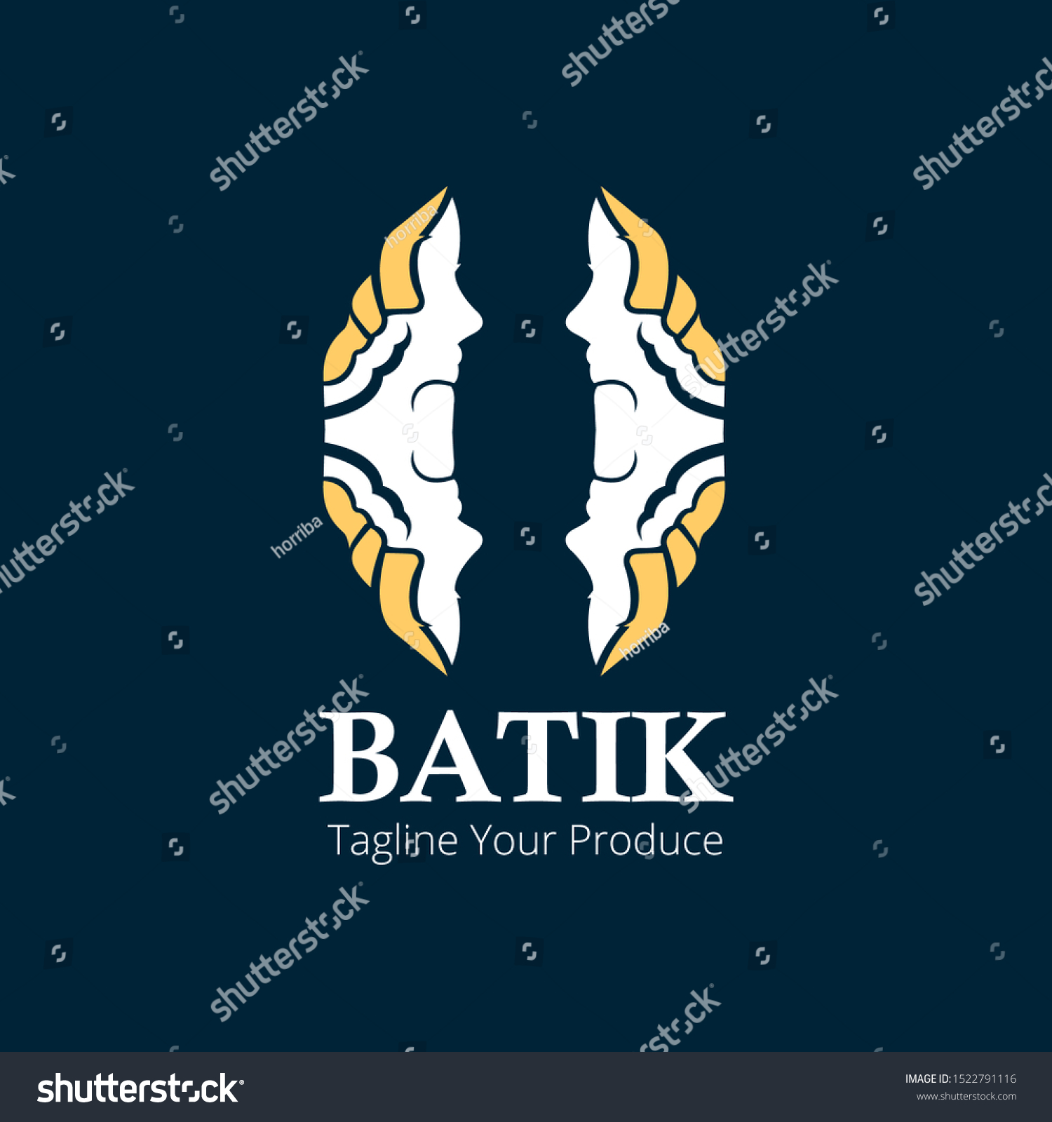 Batik Indonesia Jawa Logo Template Stock Vector (Royalty Free