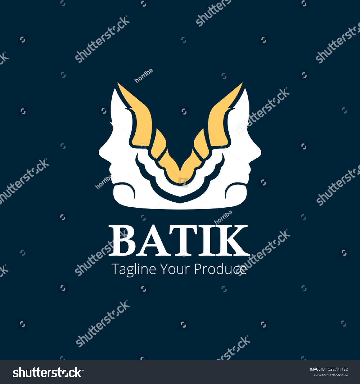 Batik Indonesia Jawa Logo Template Stock Vector (Royalty Free