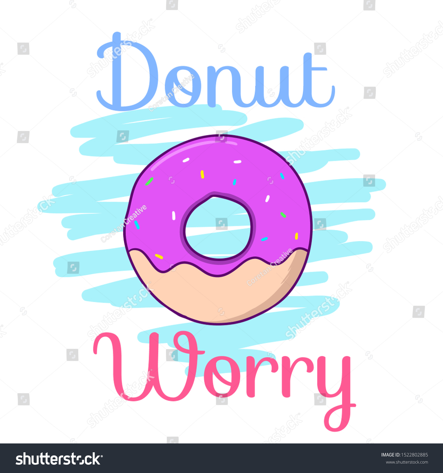 Donut Worry Hand Drawn Donut Vector Stock Vector (Royalty Free ...