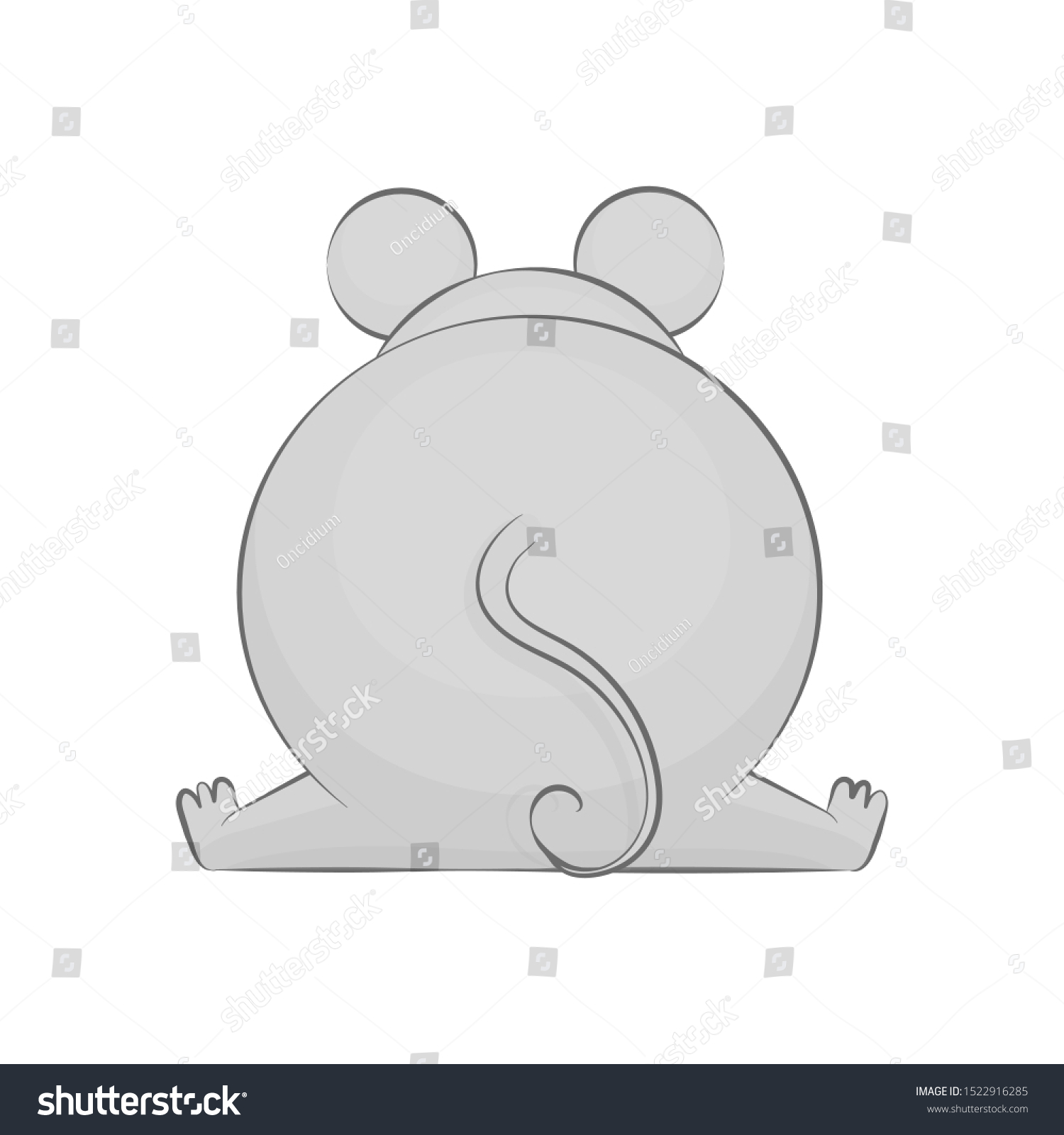 Cartoon Big Mouse Back Cute Animal Stock Vector (Royalty Free ...