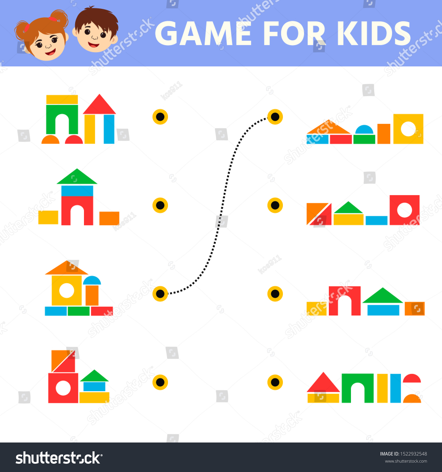 Education Logic Game Preschool Kids Kids Stock Vector (Royalty Free ...