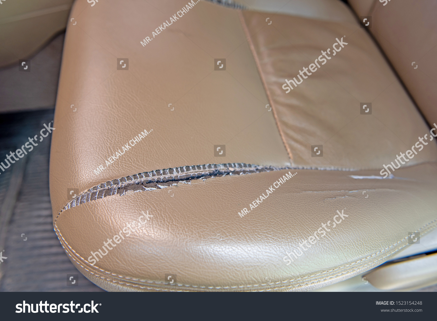 Leather Tear Car Seat Deteriorate Torn Stock Photo 1523154248   Stock Photo The Leather Tear Of Car Seat Deteriorate Torn Cracked Leather And Car Seat Damaged 1523154248 