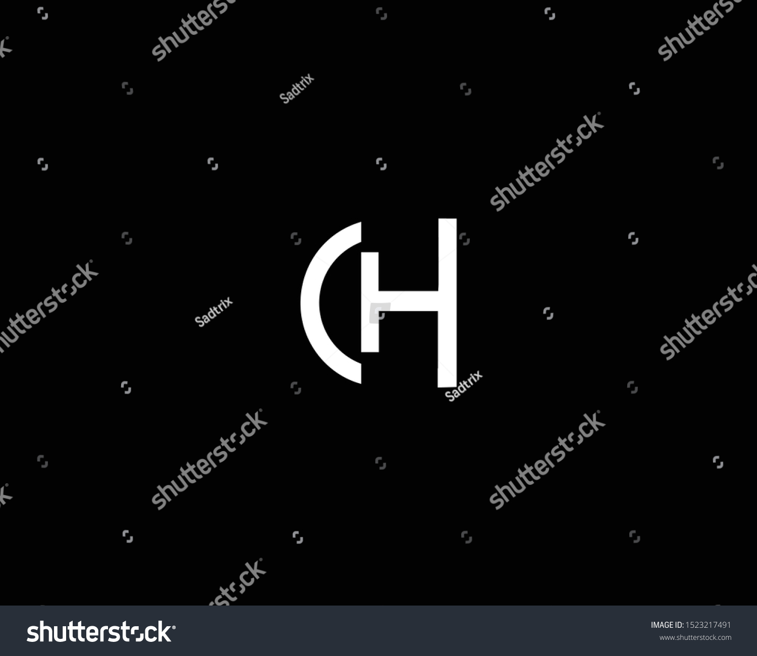 Professional Minimalist Letter Ch Logo Design Stock Vector (Royalty ...