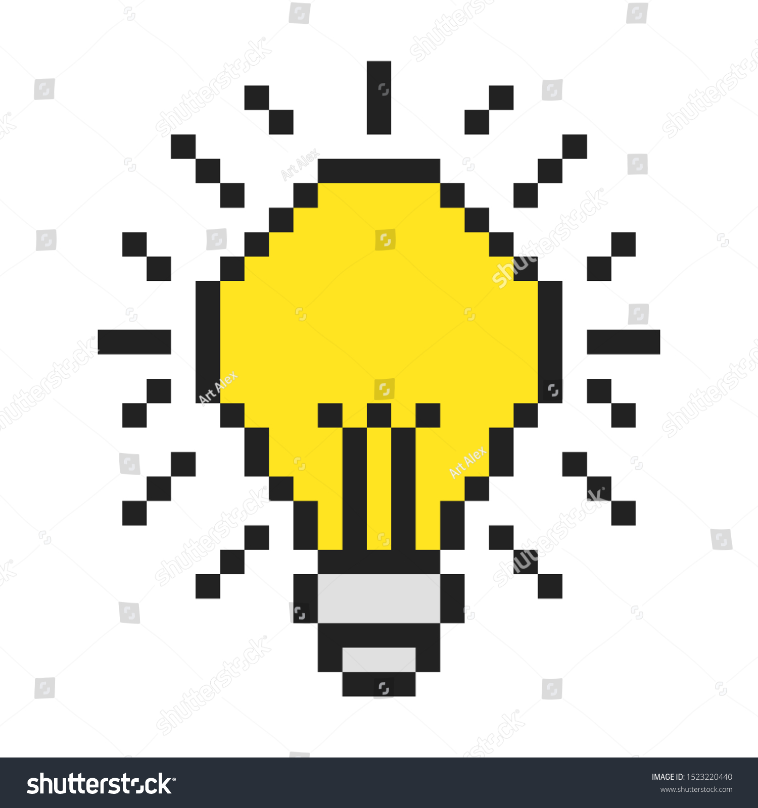 Vector Pixel Art Lightbulb Idea Games Stock Vector (Royalty Free ...