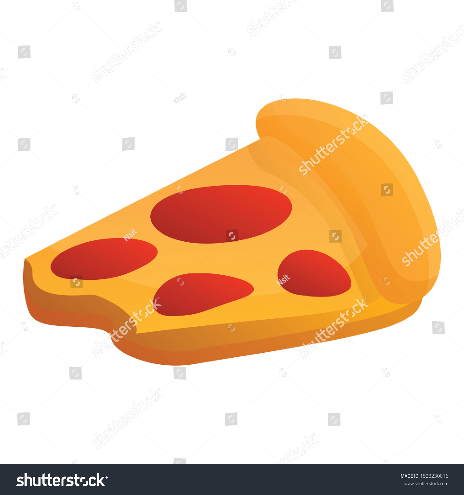 Bite Pizza Slice Icon Cartoon Bite Stock Vector (royalty Free 