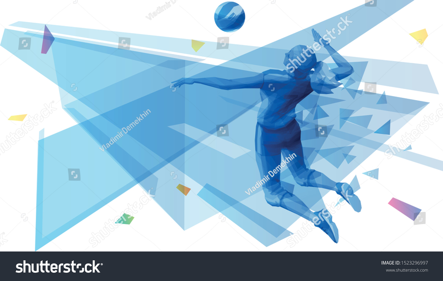 Female Volleyball Player On Attack Stock Vector (Royalty Free ...