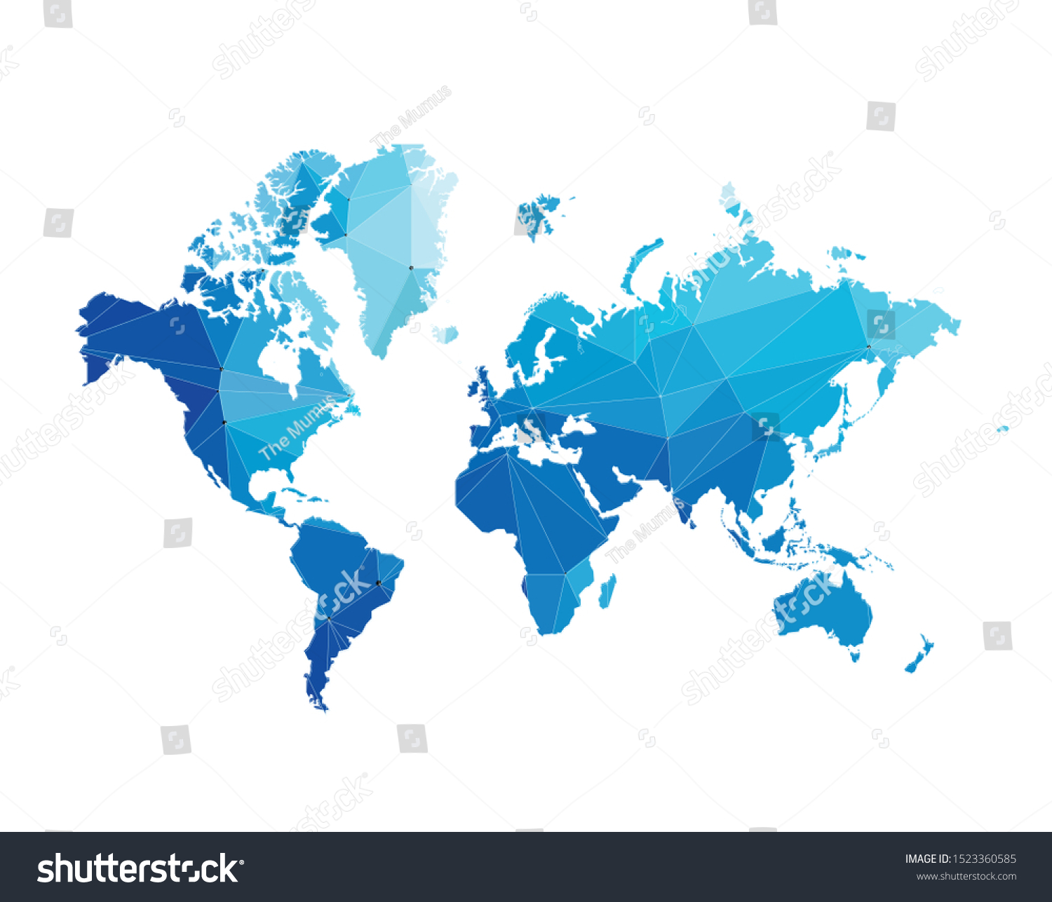 World Map High Detailed Poligonal Map Stock Vector (Royalty Free ...