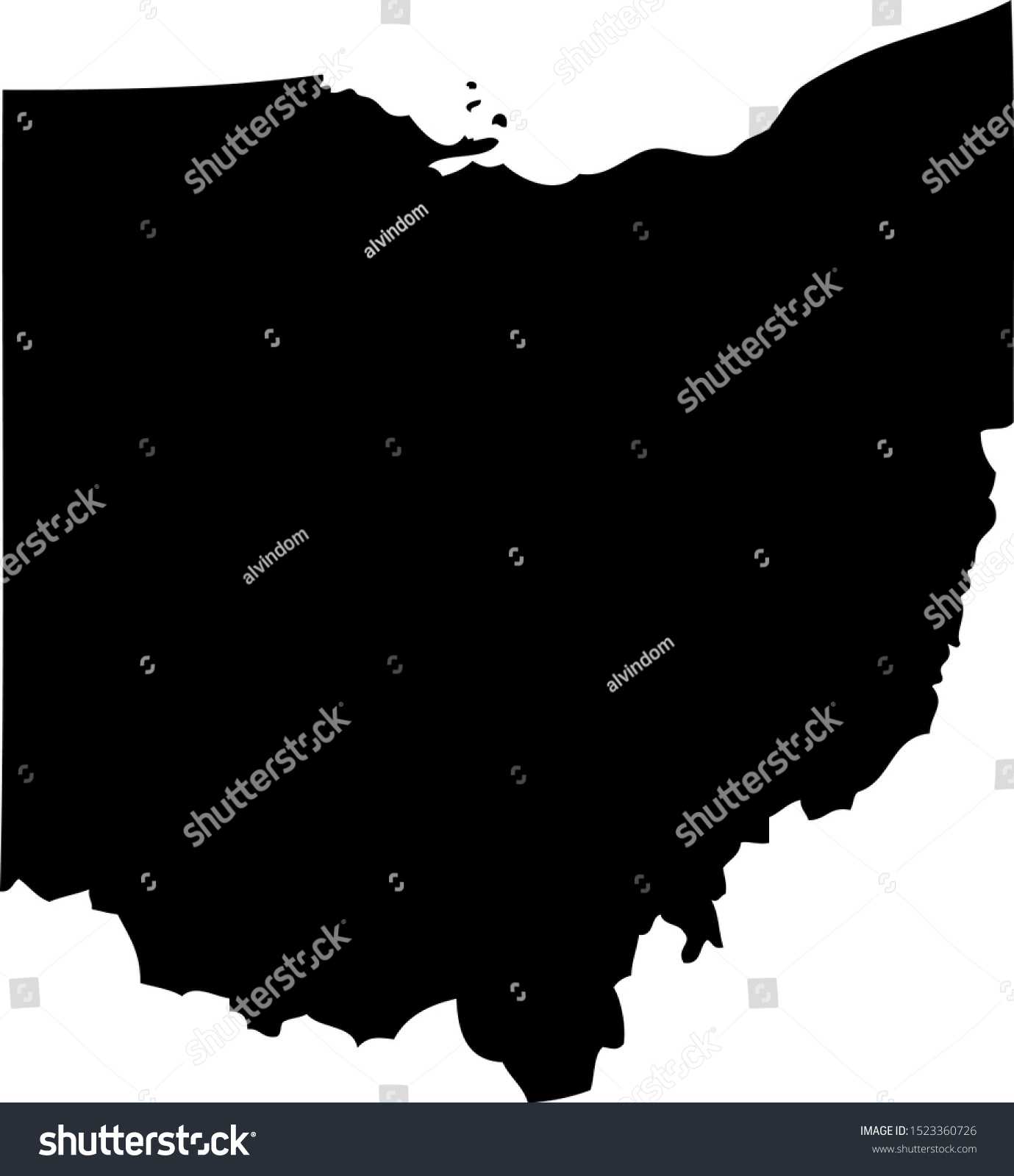 Ohio Map State Usa Vector Eps Stock Vector (Royalty Free) 1523360726 ...