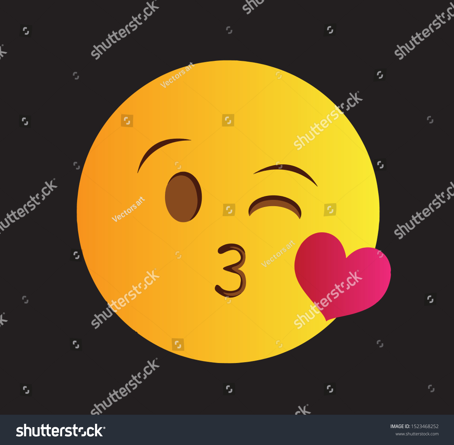 Kissing Emoticon Isolated Vector Illustration On Stock Vector Royalty Free