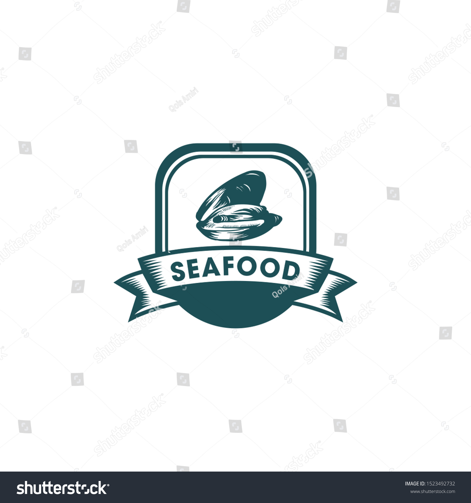 Seafood Vintage Vector Logo Design Template Stock Vector (Royalty Free ...