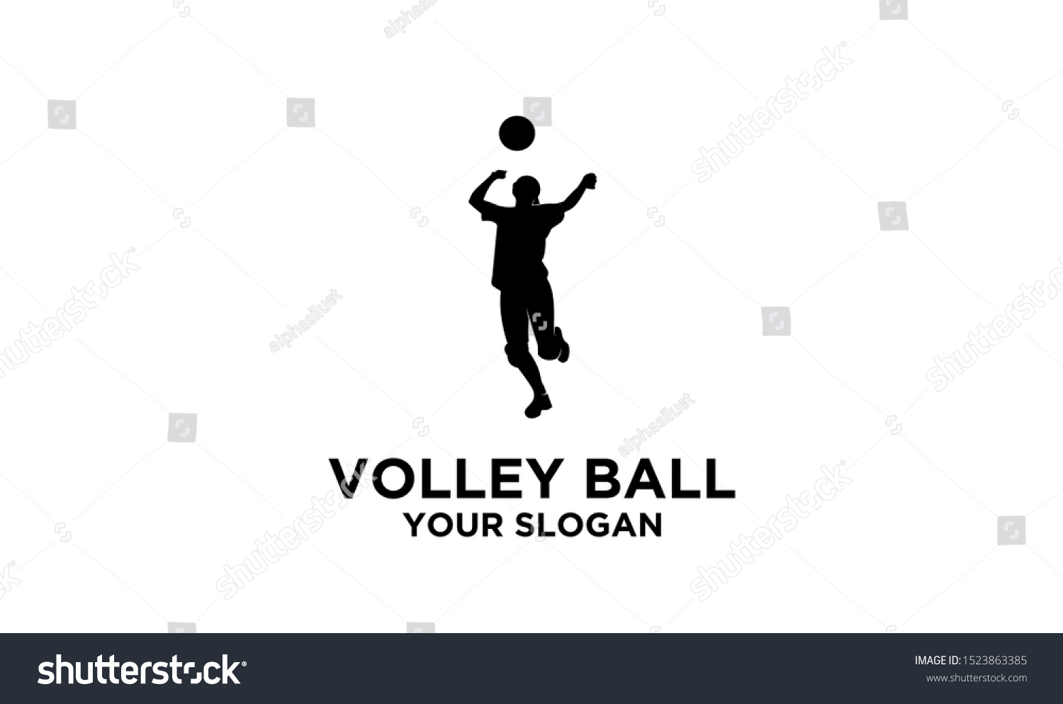 Volley Ball Athlete Logo Silhouette Vector Stock Vector (Royalty Free ...