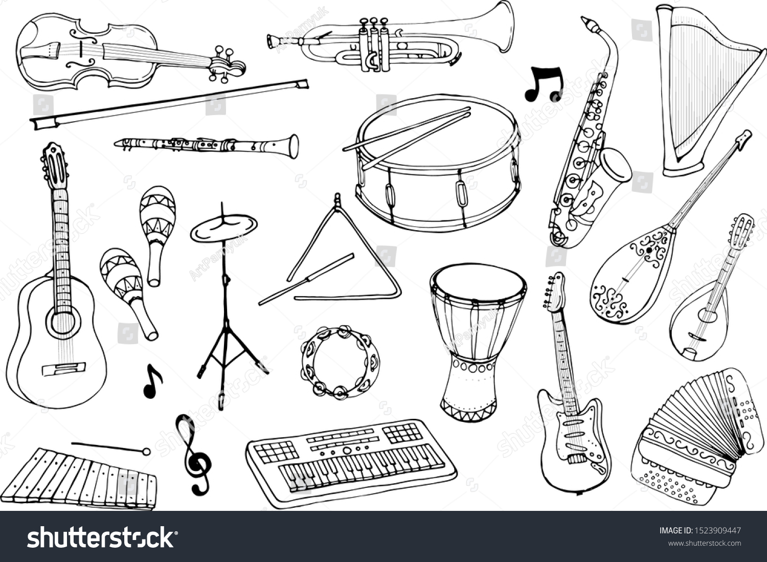 Шаблоны музыкальные инструменты для детей kartochki s nazvaniem