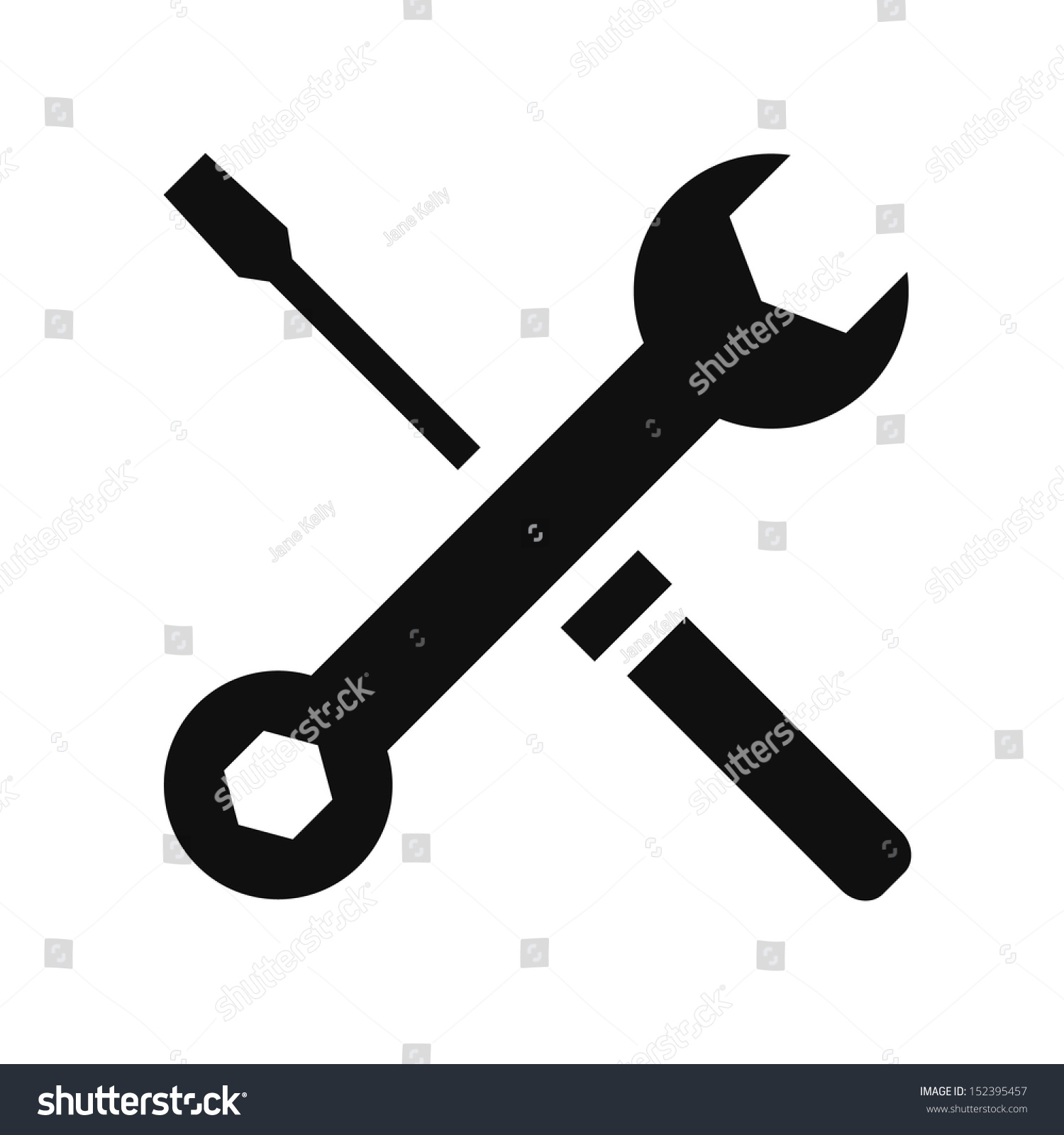 Vector Wrench Screwdriver Icon Stock Vector (Royalty Free) 152395457 ...