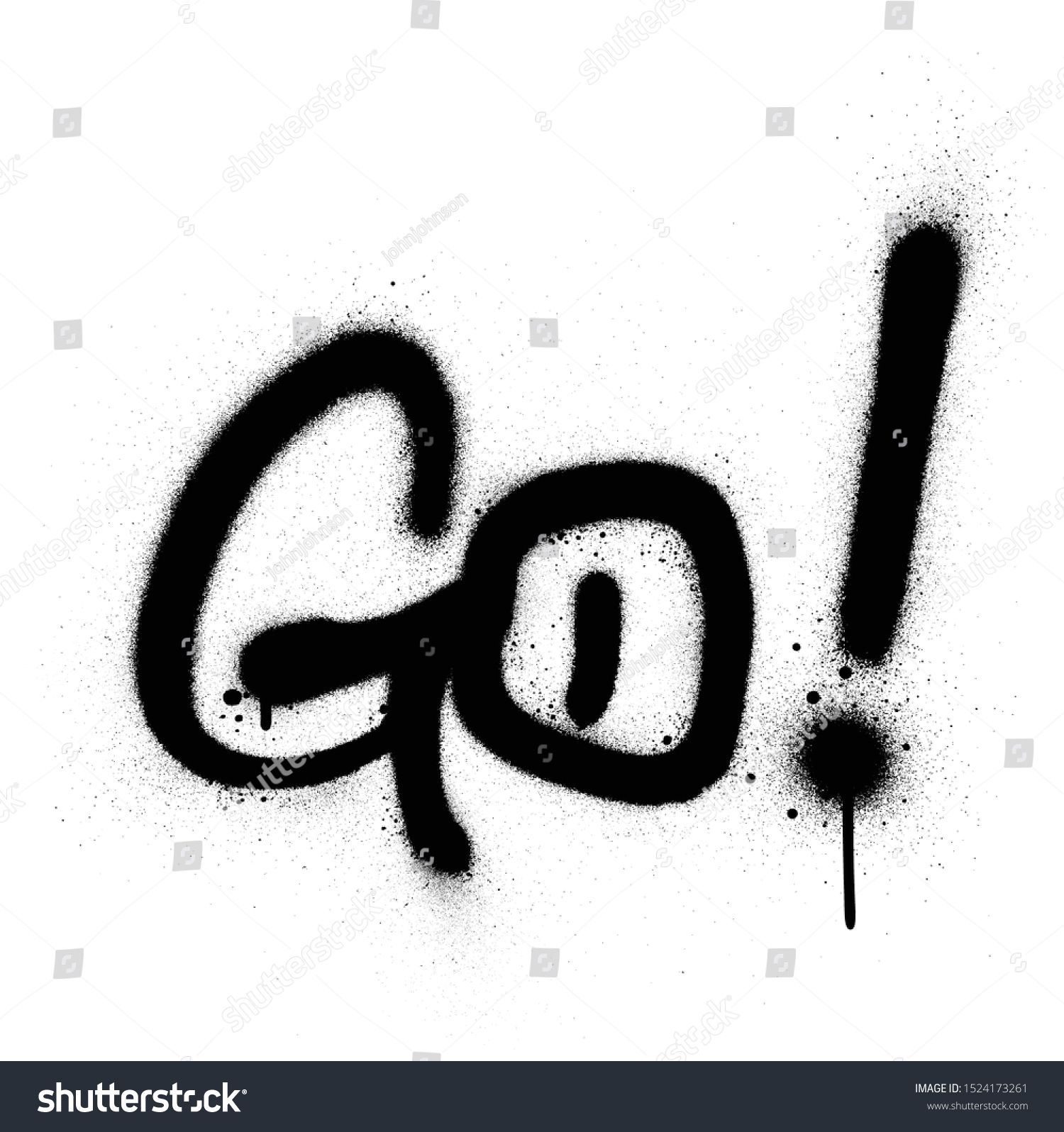 Graffiti Go Word Sprayed Black Over Stock Vector (Royalty Free ...