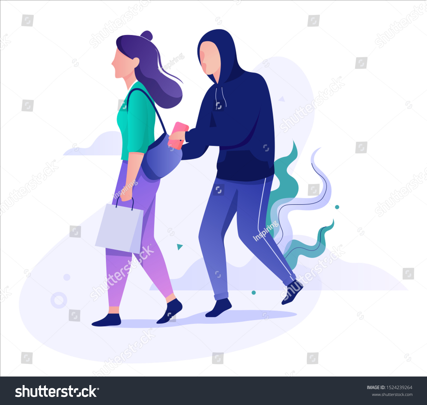 Pickpocket Steal Wallet Purse Robber Stealing Stock Vector Royalty Free Shutterstock