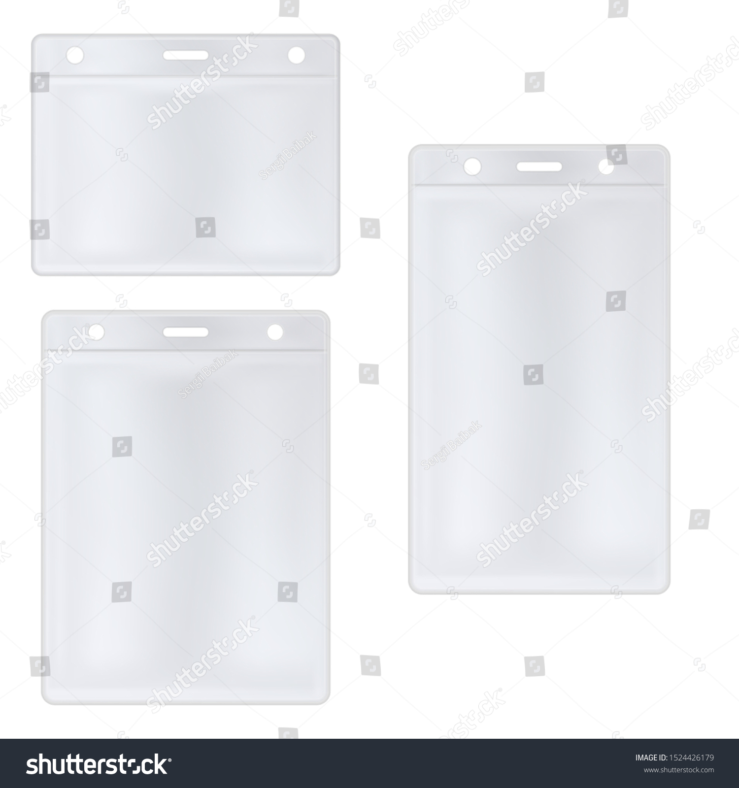 White Badge Vector Mock Id Card Stock Vector (Royalty Free) 1524426179 ...