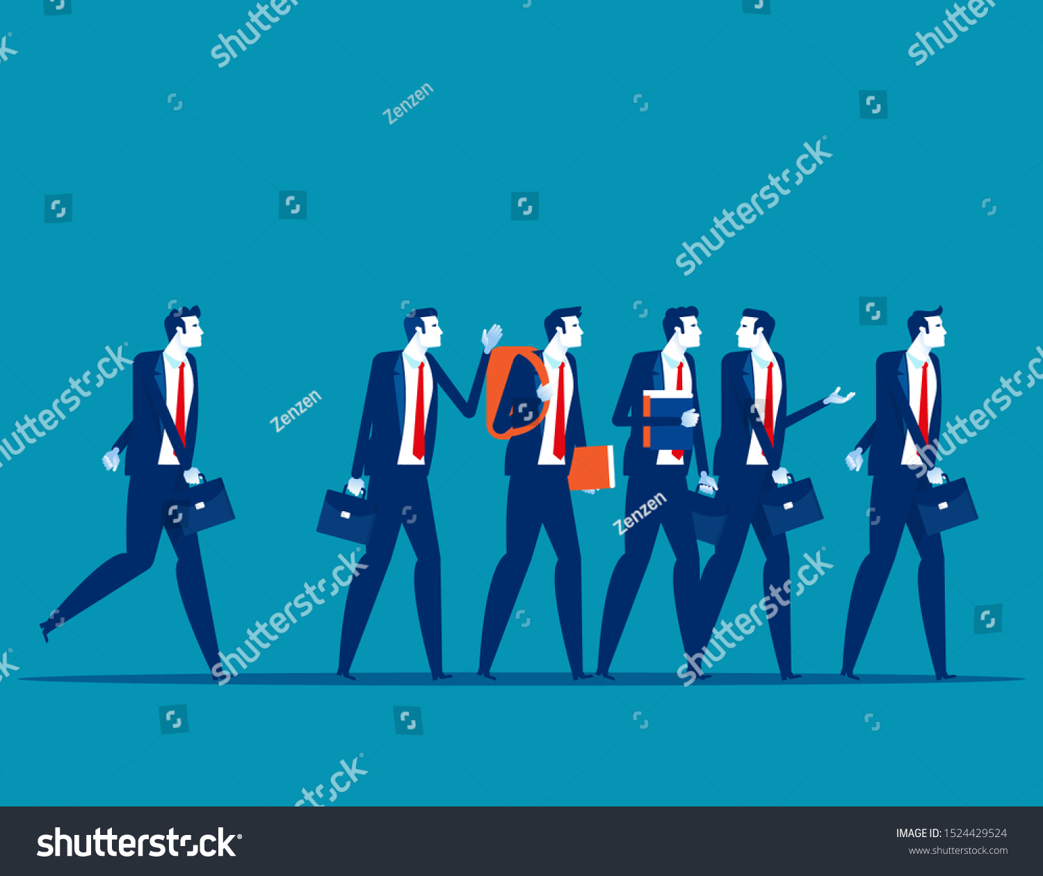 Group Business People Go Work Concept Stock Vector (Royalty Free ...