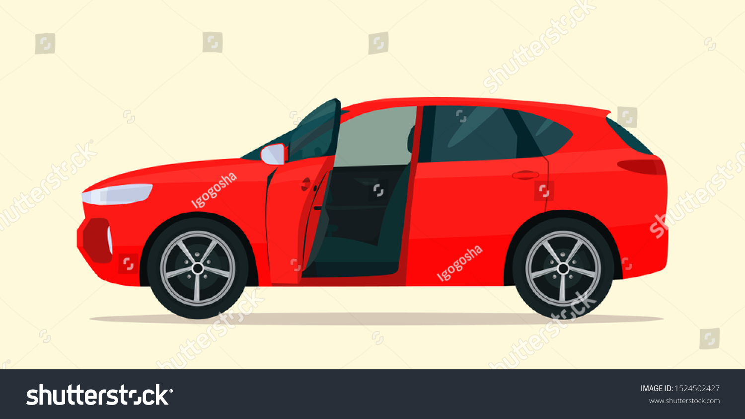 Cuv Car Open Drivers Door Vector Stock Vector (Royalty Free) 1524502427 ...