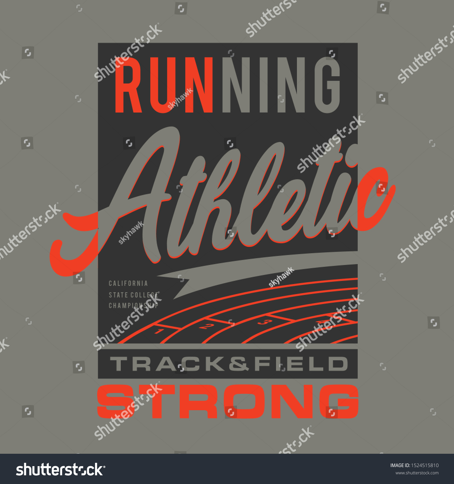 Athletic Sport Running Typography Tee Shirt Stock Vector (Royalty Free ...