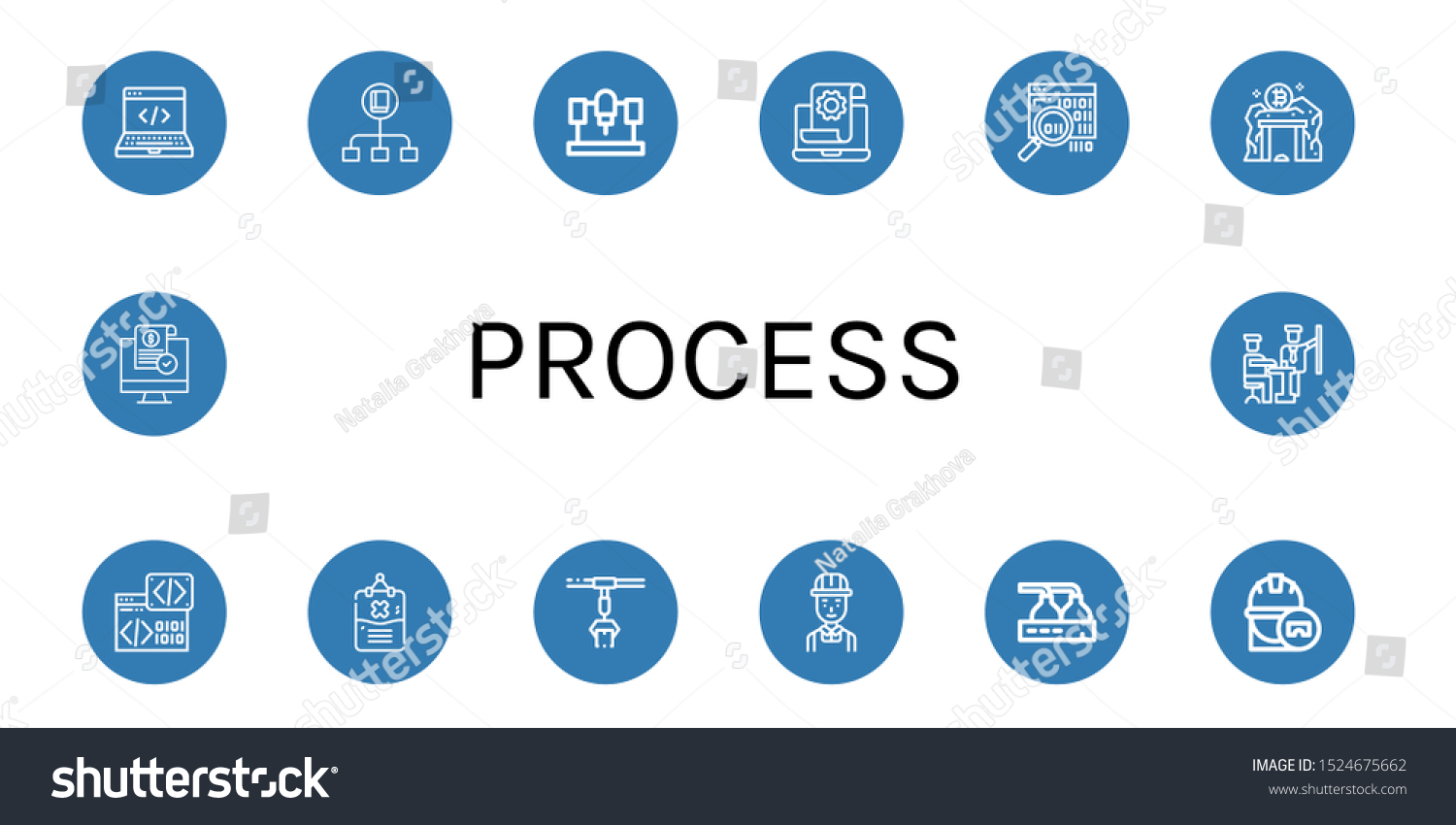 Set Process Icons Such Development Flow Stock Vector (Royalty Free ...